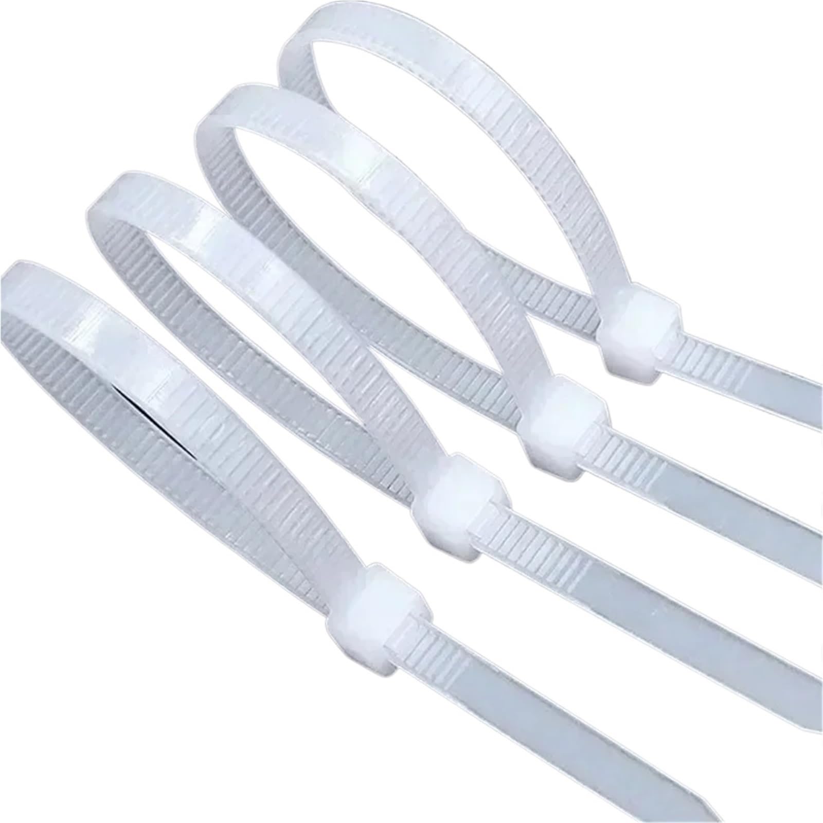 Yangshe 3.0X100mm- White 500Pcs Nylon Cable Ties Self-Locking Zip Ties Adjustable Cord Straps Fastening