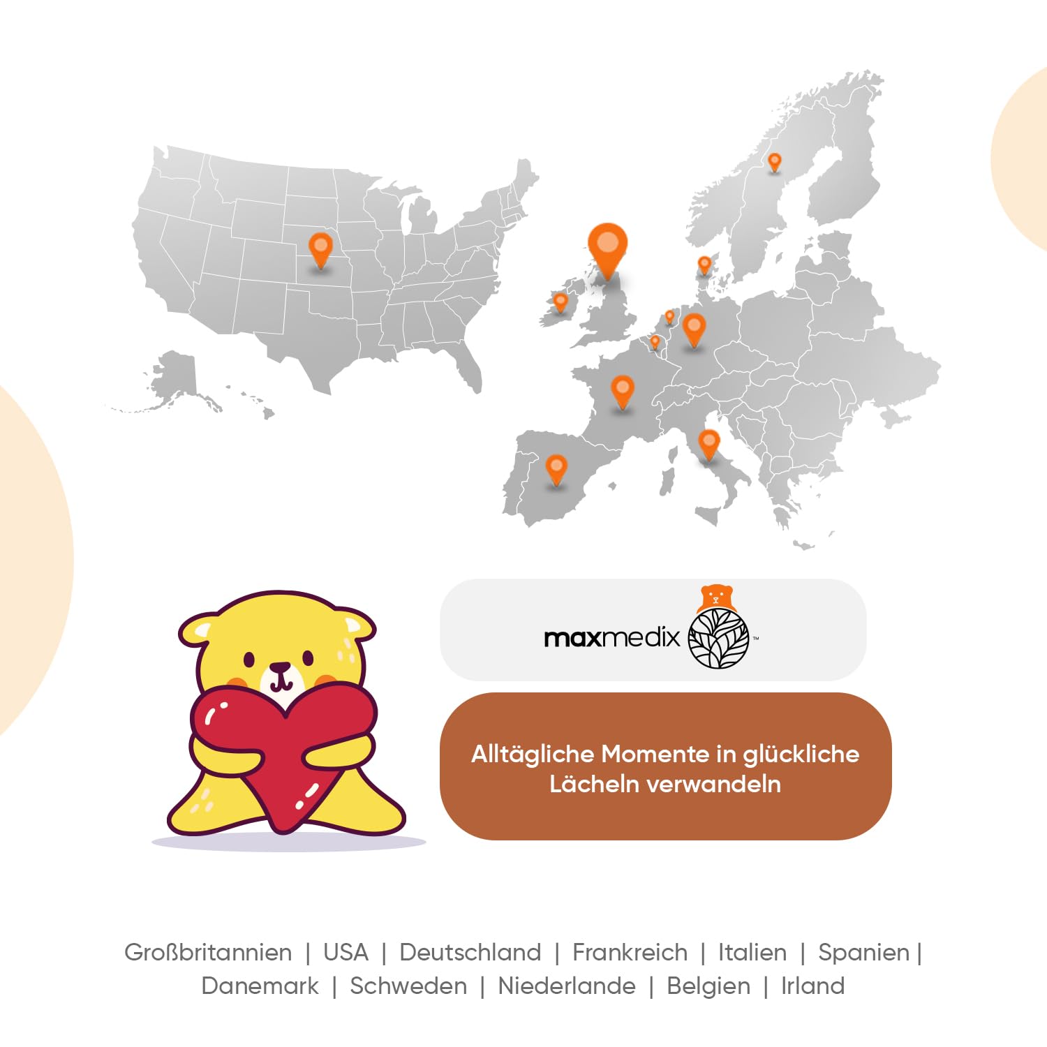 Multivitamin Gummibärchen für Kinder - Mit Omega 3 6 9, Vitamin C - 120 Multivitamin Kinder Gummies - Vitamin D3, B7, B12, E, B1, B2, B3, B5, B9 Jod, Zink - Mit Himbeer & Orangengeschmack - maxmedix