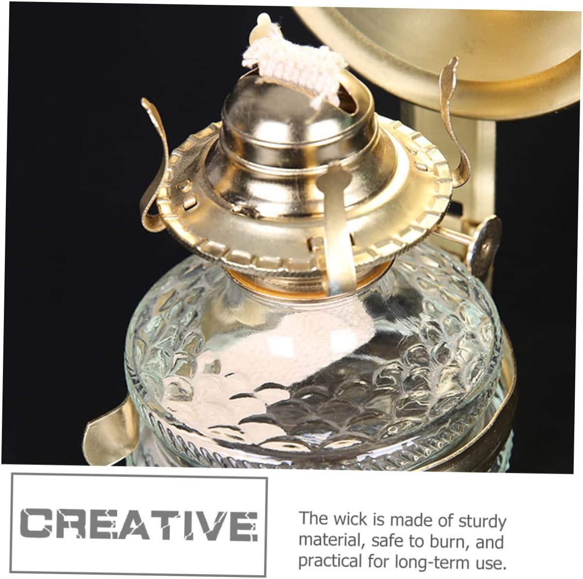Cabilock 1 Set Oil Lamp Wick Burner Kerosene Lamp Wick Accessory Replacement for Outdoor Oil Lanterns