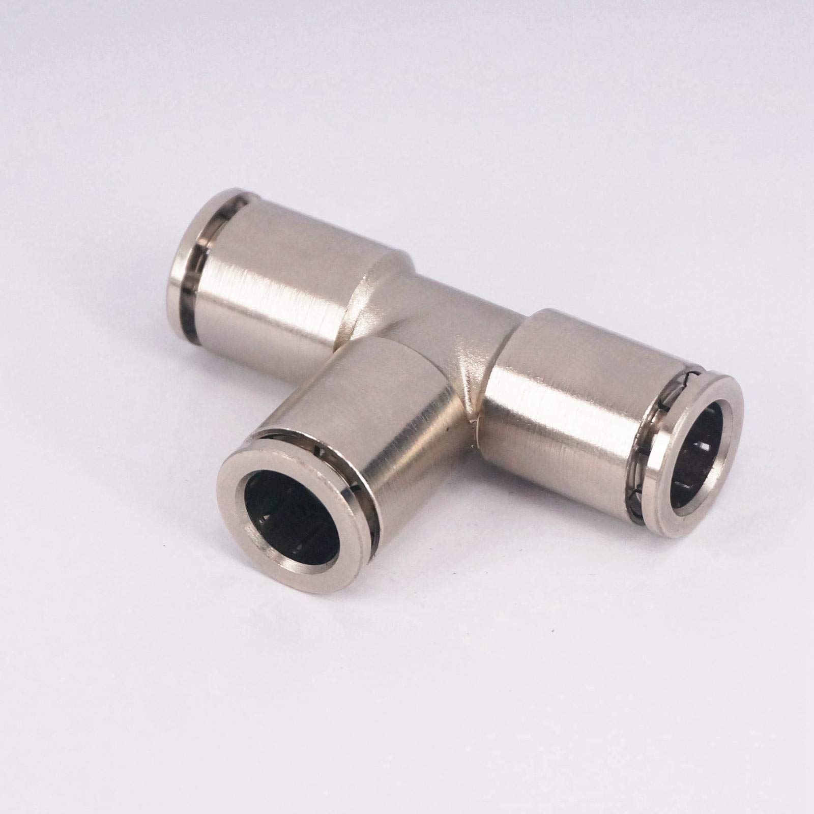 Connessione pneumatica rapida, raccordi pneumatici Misura tubo O/D 10mm Pneumatico in ottone nichelato a 3 vie nel raccordo del connettore Impianto idraulico for raccordo aria a sgancio rapido
