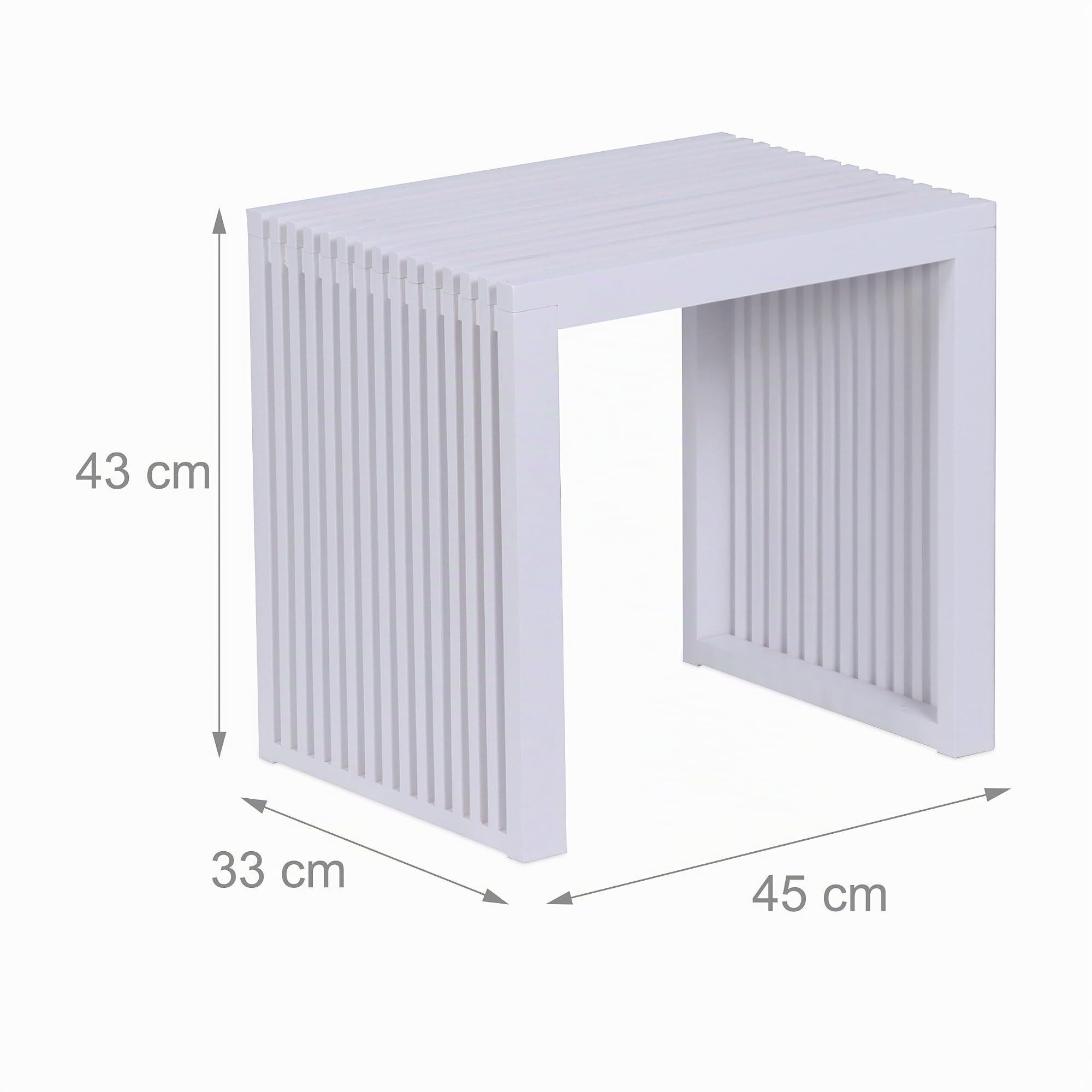 Relaxdays Banco de bambú Moderno para Cocina, vestidor, Pasillo, baño y Dormitorio, 43x45x33 cm, Blanco