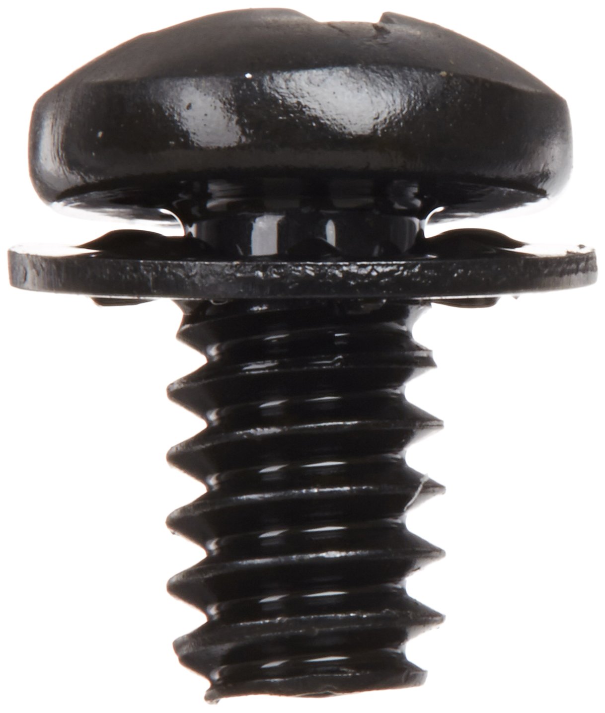 Small Parts 0604IPPB Steel Pan Head Machine Screw w/ Tooth Lock Washer, Black Oxide Finish, Meets ASME B18.13, #2 Phillips, #6-32 Thread Size, 1/4" Length, Fully Threaded, Import (Pack of 100)