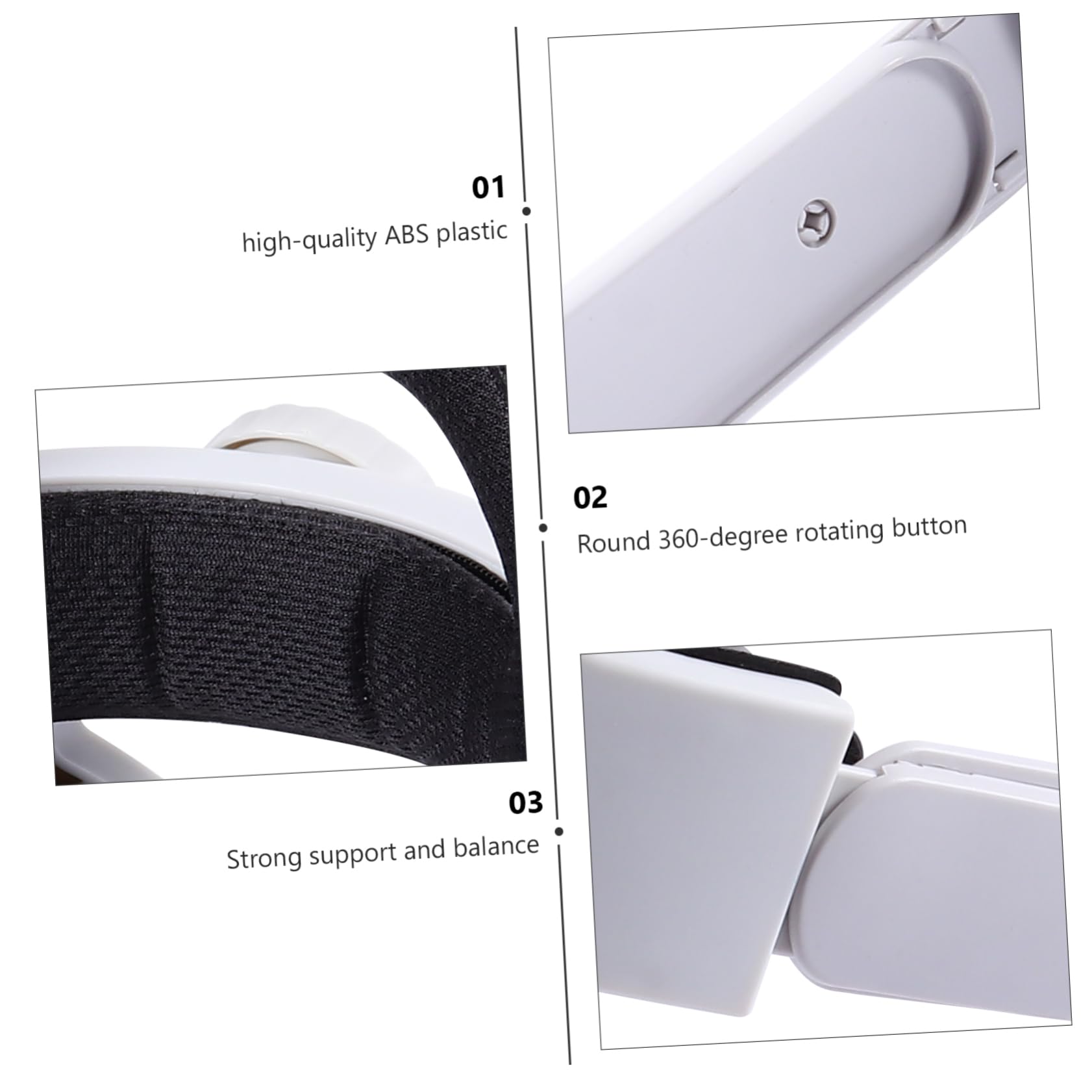 Gadpiparty Casque VR Confortable avec Support Ajustable Bandoulière Non- pour Installation Facile Précis Pression Matériau pour Usage Prolongé