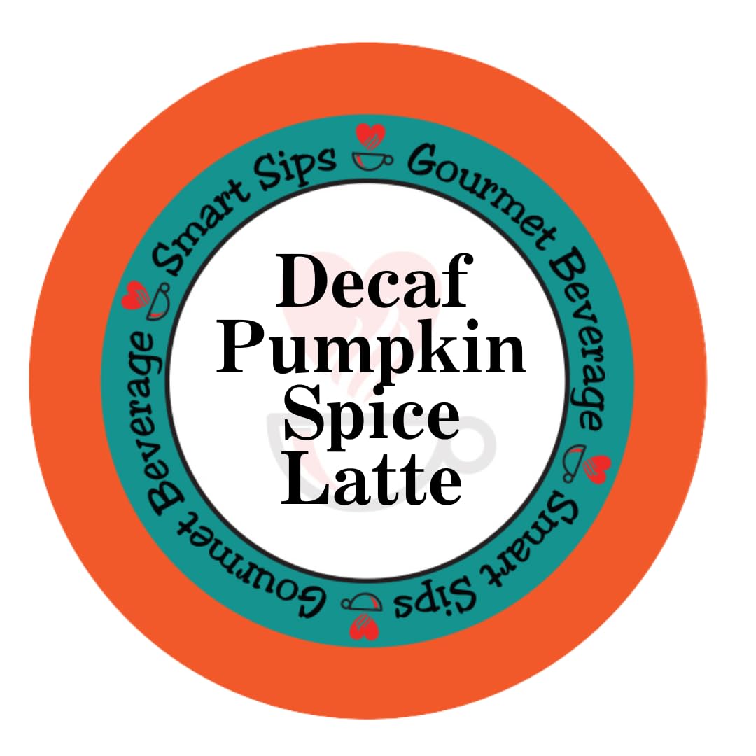 Smart Sips, Decaf Pumpkin Spice Latte, Decaf Pumpkin Spice Latte – Low Sugar, Low Calorie Café-Style Latte Pods for Keurig Brewers 24 Count Decaffeinated Pumpkin Spice Latte Pods