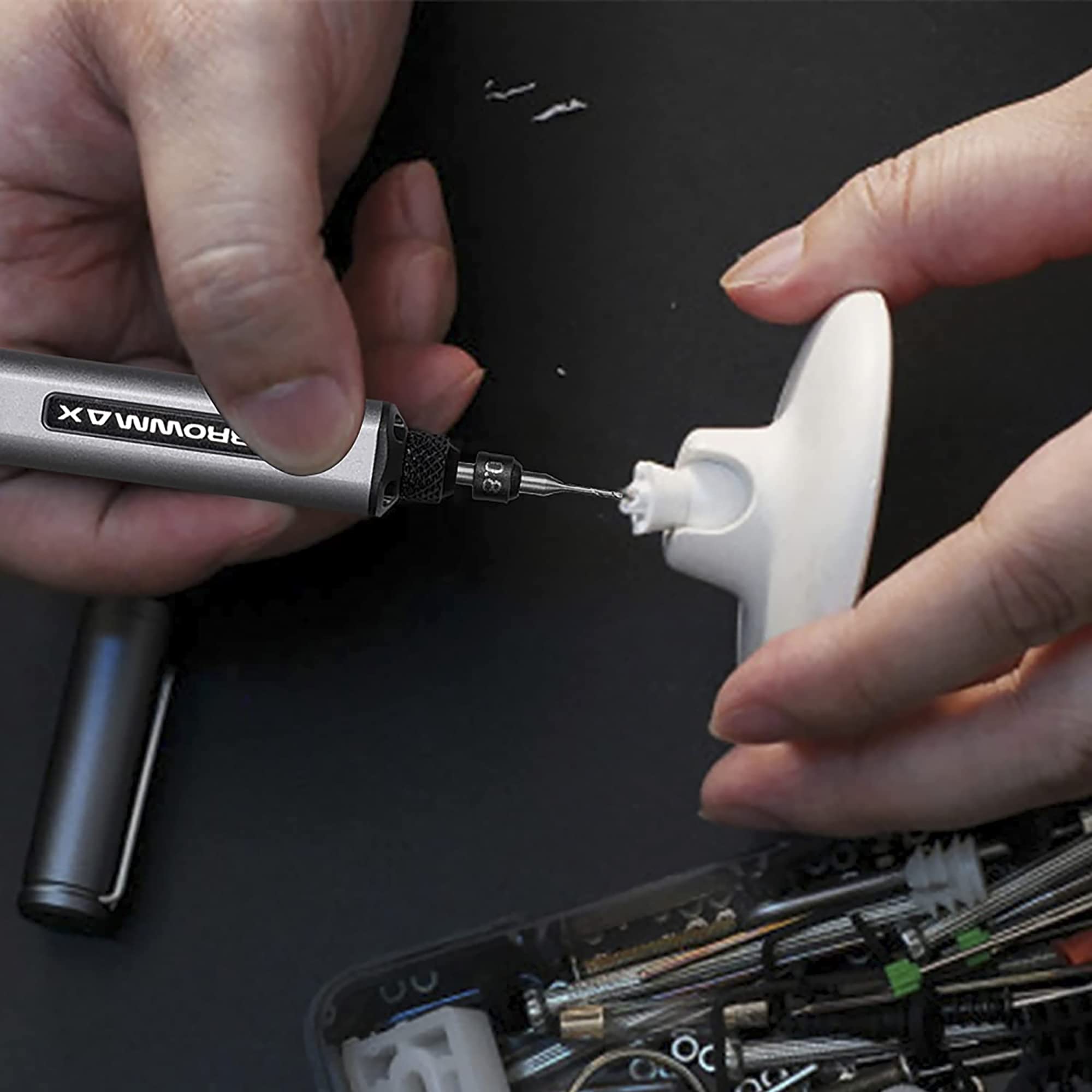 ARROWMAX Set di punte per trapano PCB, marcatura delle dimensioni, 0,6 mm - 2,2 mm, gambo da 2,35 mm, micro trapano in metallo duro, per fai da te, gioielli, ambra, perle, PCB, plastica (set A)