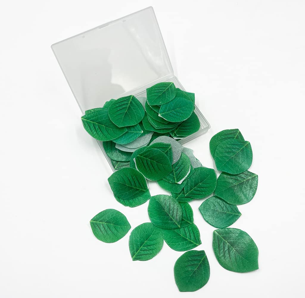 Buy 88Pcs Edible Green Leaves Cupcake Toppers Rice Wafer Paper for Baby Shower Wedding Cake