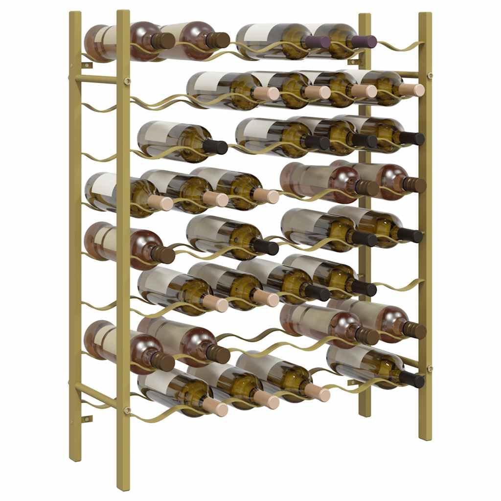Botellero para 48 botellas de metal dorado con 8 niveles, diseño moderno, ahorro de espacio para cocina, comedor, bar, sótano, adecuado para vino, bebidas y vasos, almacenamiento estable