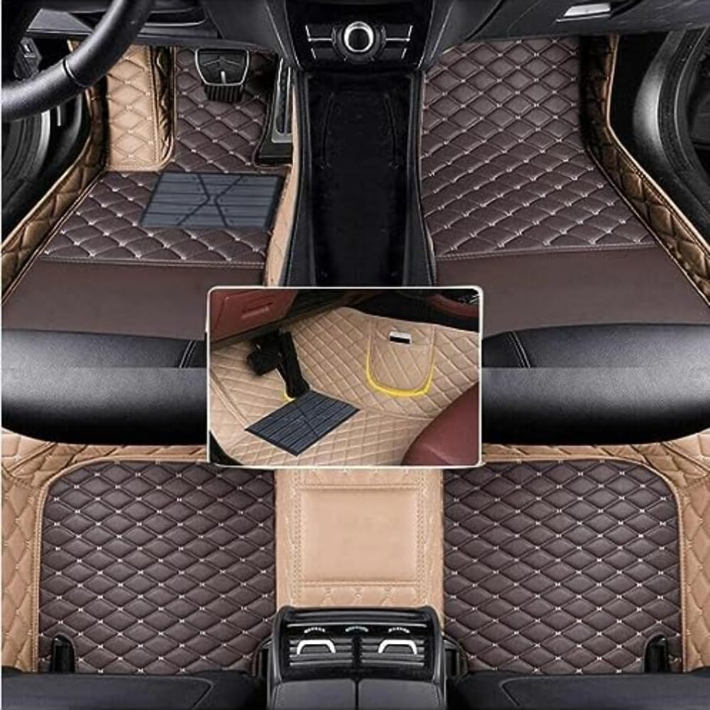 Custom Car Floor Mats Protect Your Vehicle's Interior with Non-Slip Luxury Mats Multiple Color Options (Beige Brown Beige)