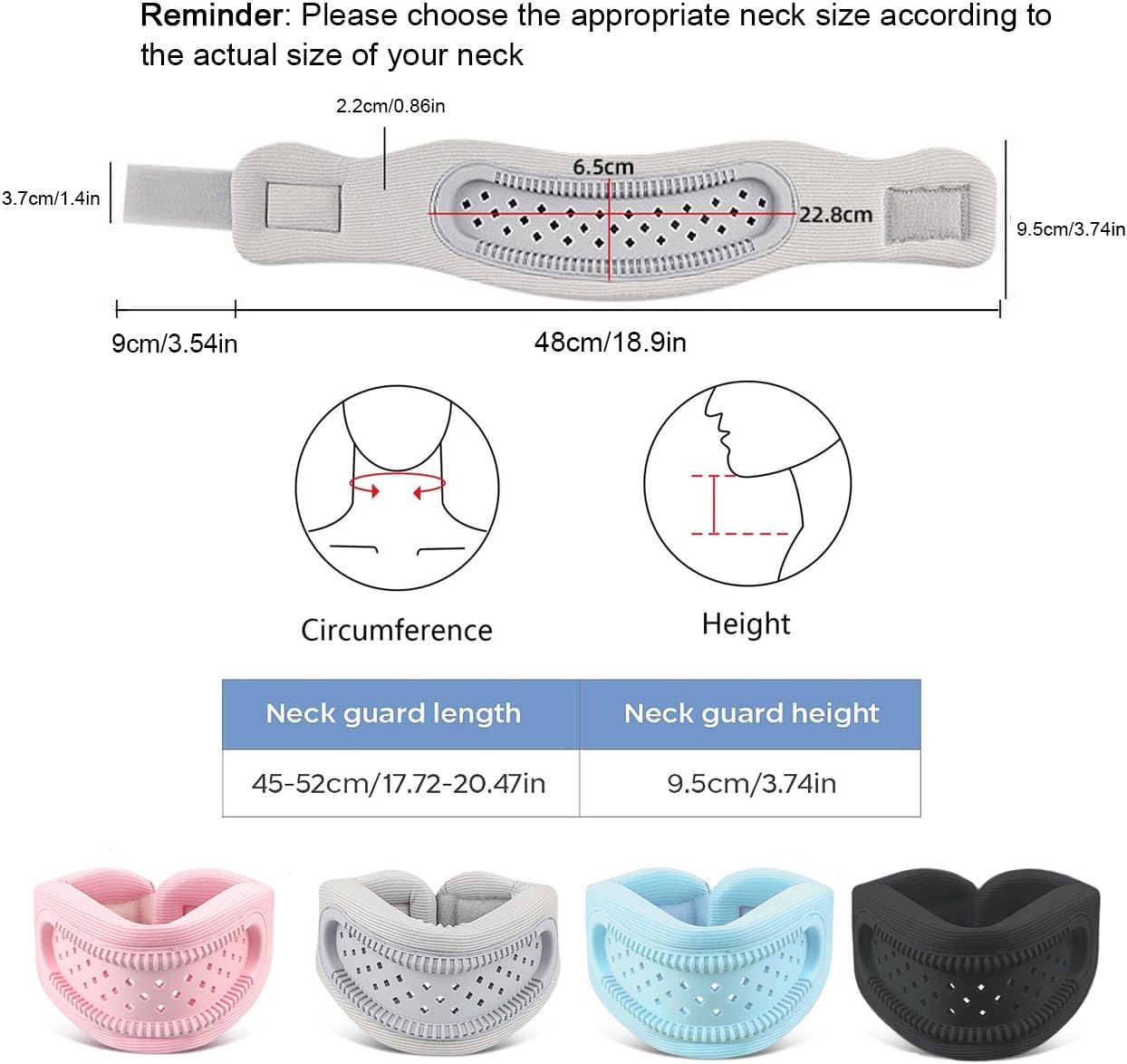 Neck Support Brace for Pain Relief, Adjustable Cervical Collar Neck Traction Device, Soft Neck Protectors Wraps for Women Men Keep Vertebrae Stable and Aligned, Cervical Spine Pressure Relief (Gray)