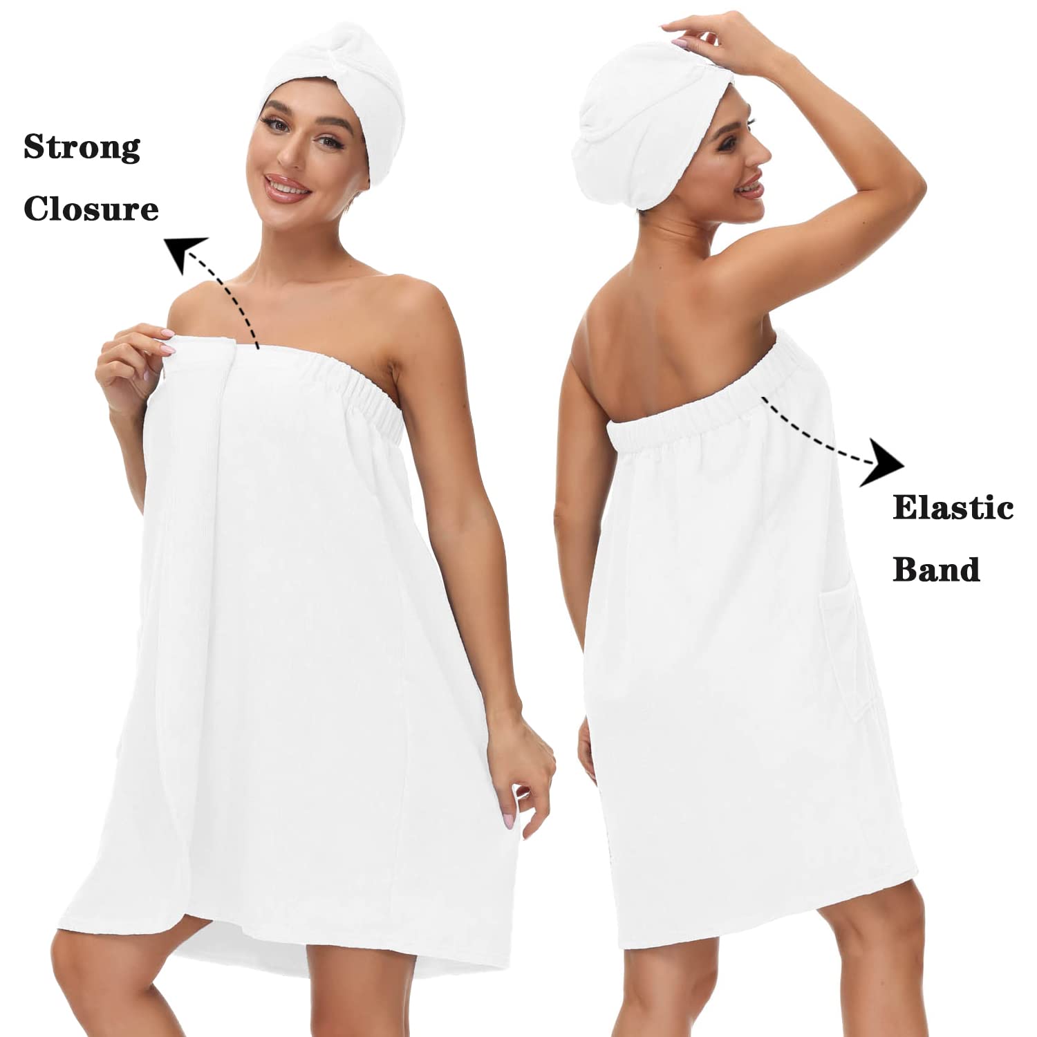 Verve Jelly Women Girls Shower Wraps Towel Wrap Pool Beach Spa Bathing Shower Bath Cover Up Towel Bathrobe Home Robe - Image 2