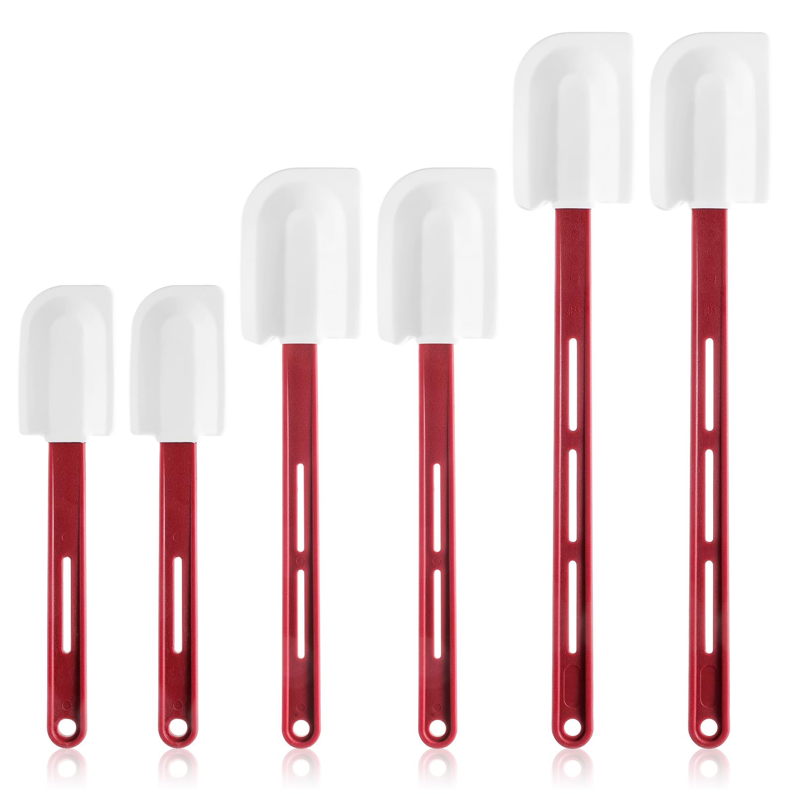 6 Pcs High Temp Silicone Spatulas, Heat Resistant Rubber Spatula, Commercial Silicone Scraper with Handle for Kitchen Cook Baking Mixing Utensil, Dishwasher Safe (10,14,16.5 Inch)