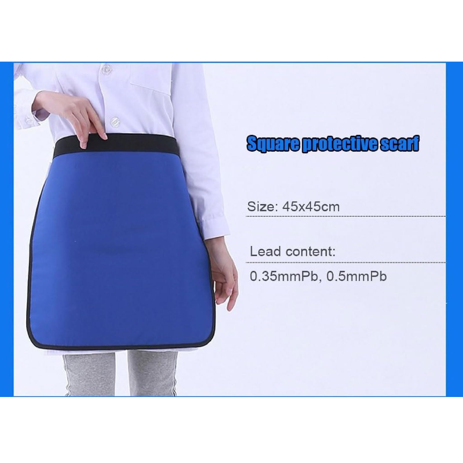 Delantal de Plomo de 0,5 mmpb Delantal de Medio Plomo para Rayos X Delantal con Escudo de Rayos X para Traje de protección radiológica