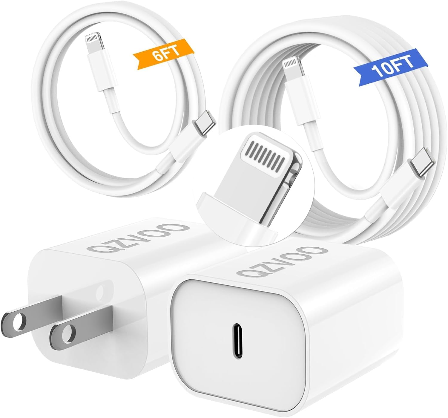 [3ft/6ft/10ft] USB C Cable for iPhone 15 Charger,20W USB C Fast Charger Block with Type C Cord for iPhone 15/15 Pro/15 Pro Max/15 Plus,iPad Charger Fast Charging for iPad12.9/11,iPad Air 5/4th-Grey