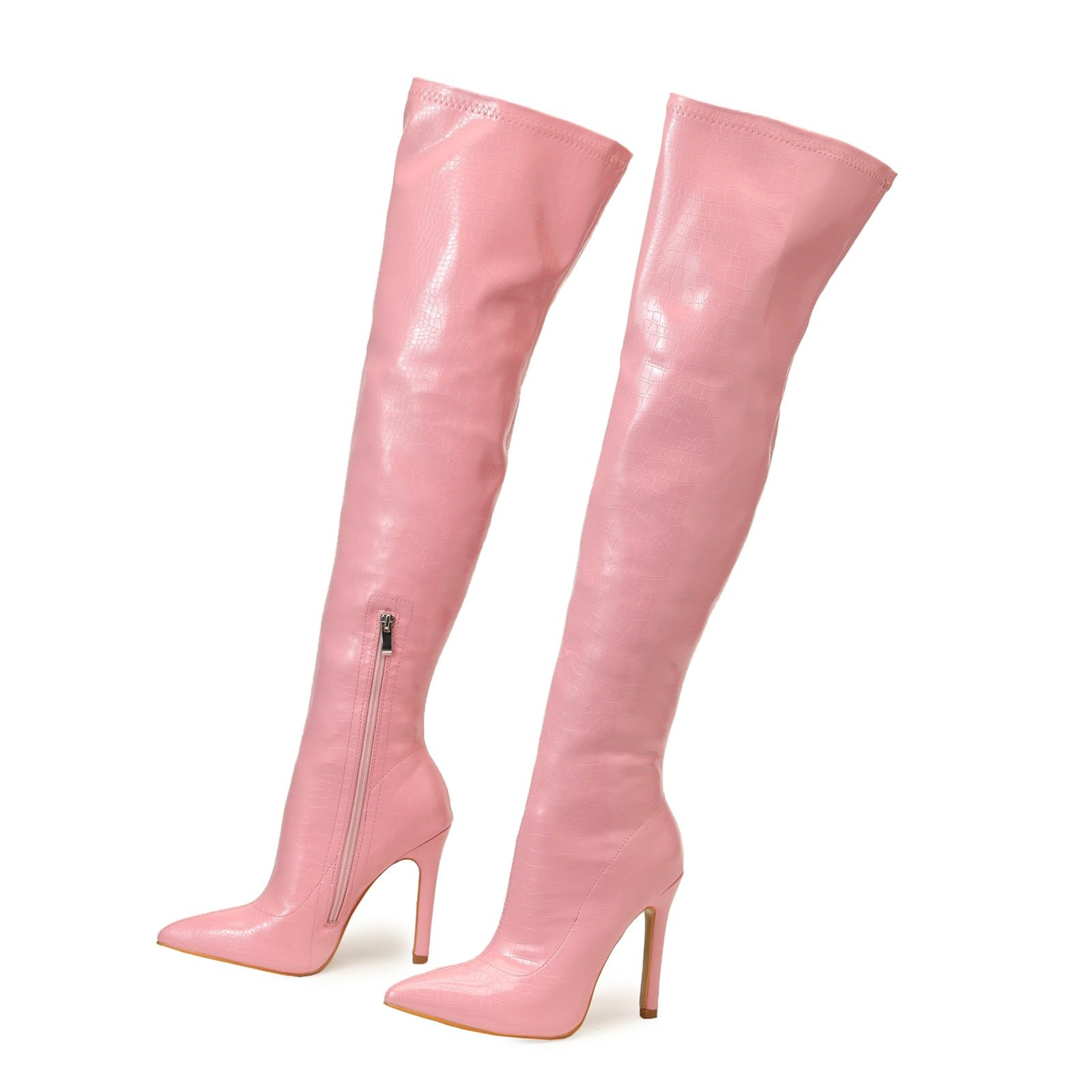 Generico Stivali Alti Donna Moda Tacco A Spillo Eleganti Con Interno Elasticizzato