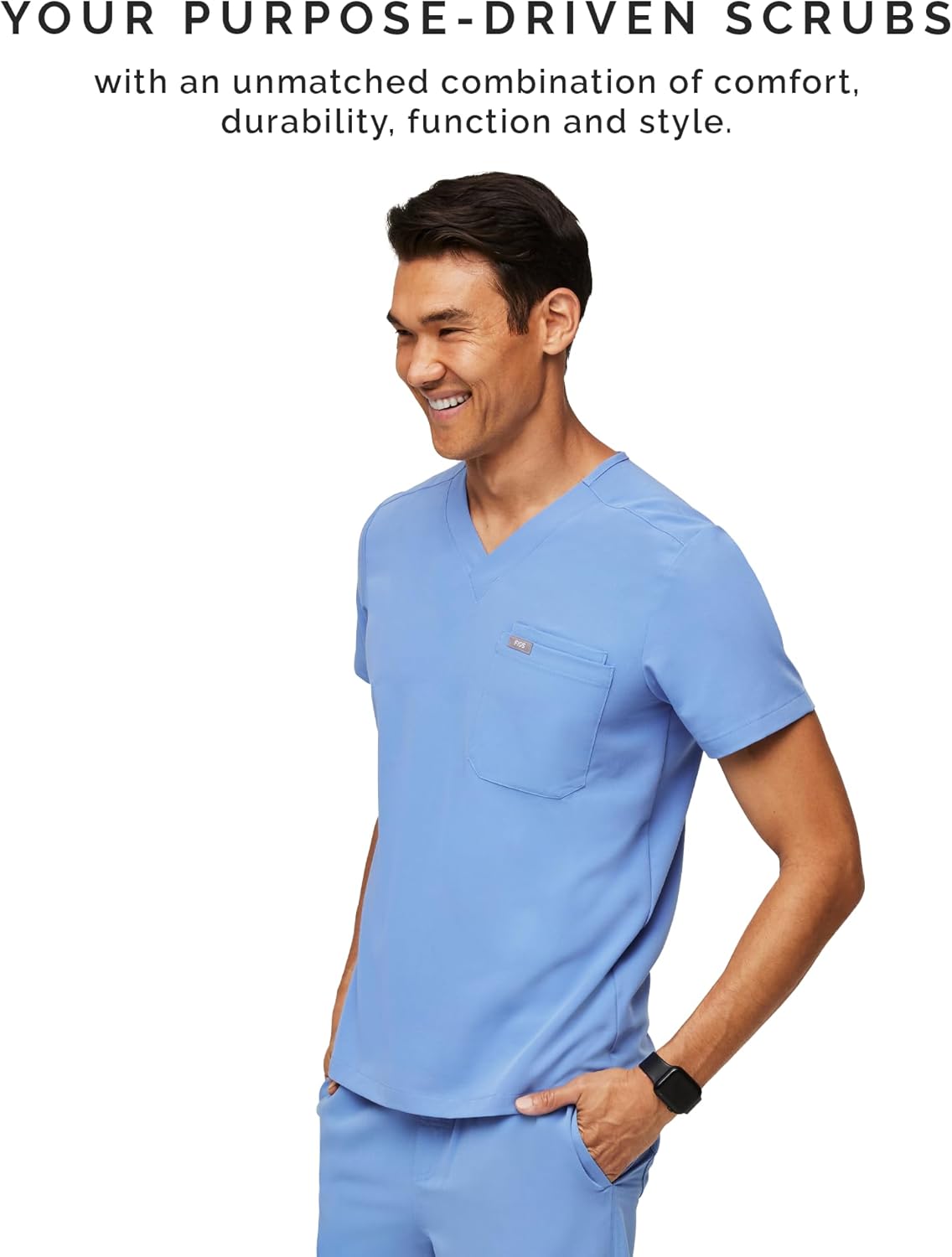 FIGS Leon Scrub Top for Men – 3 Pockets, Tailored Fit, Modern V-Neck, 4-Way Stretch, Moisture-Wicking - Image 7