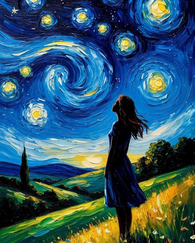 Image of TULIP N TURTLE Starfield DIY 5D Diamond Painting Kit Round Dril Cross Stitch