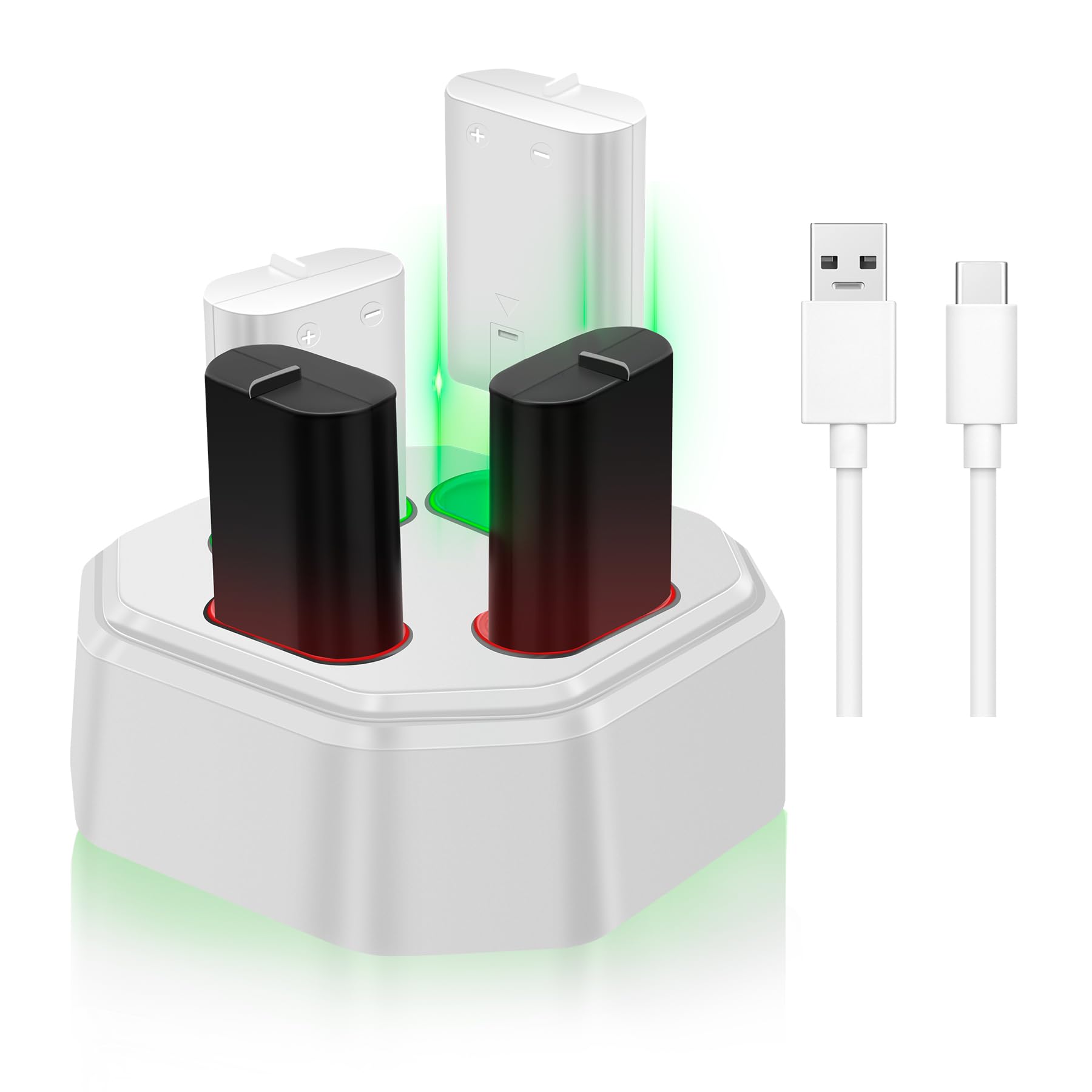 Rechargeable Xbox Controller Battery Packs with Charging Station,4x3600mWh Xbox Controller Battery for Xbox Series X/S/Xbox One/Elite Controllers