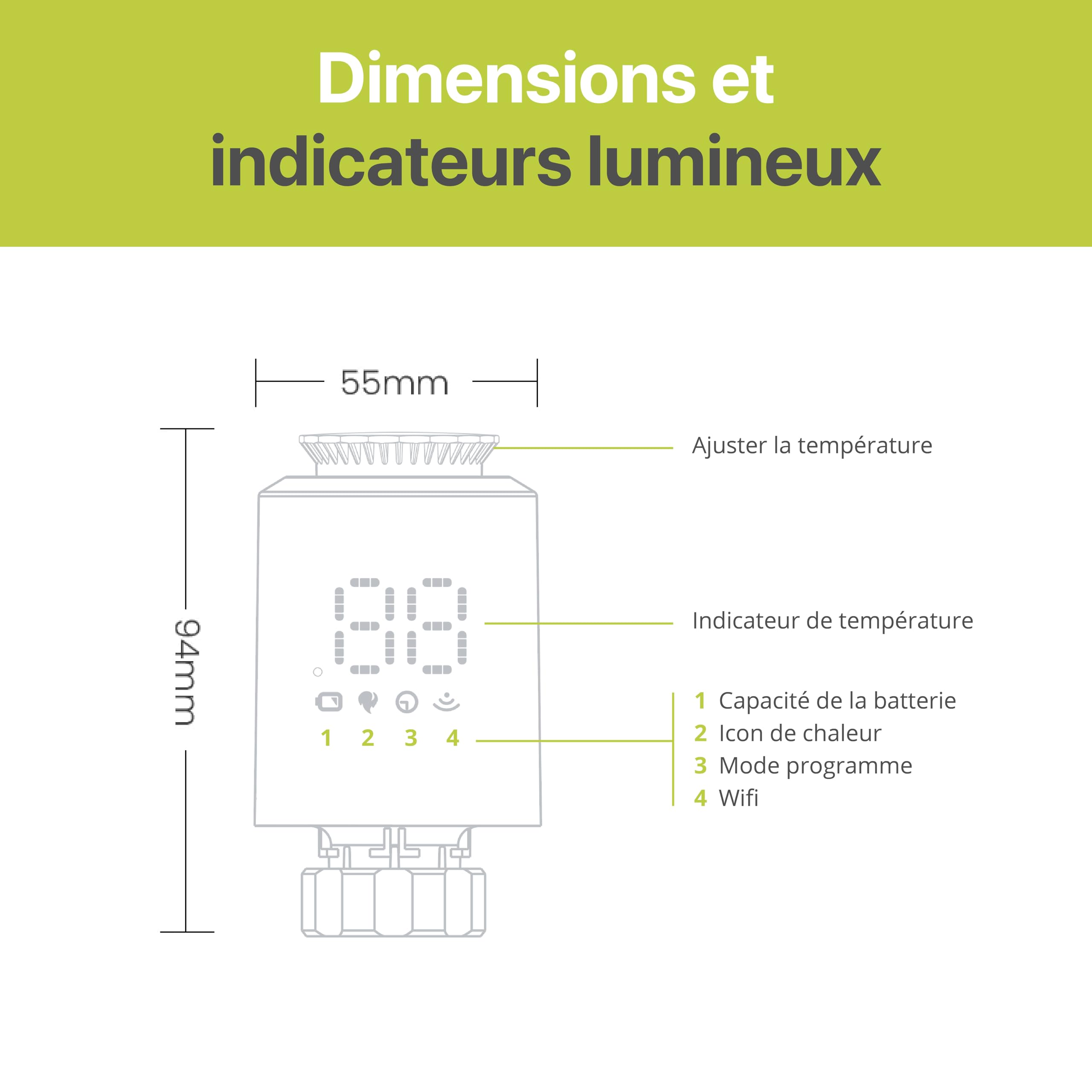 Cabezal Termostático Inteligente REKA - Control de Temperatura a través de la App Tuya, Programación, Detección de Ventanas Abiertas - Compatible con Asistentes de Voz (4, Sin Zigbee)