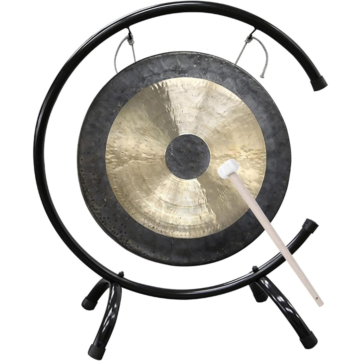 Gong cinese con supporto e battitore, 45 cm fatto a mano in bronzo, tono liscio, ottimo suono per orchestra sinfonica, perfetto per musica e meditazione