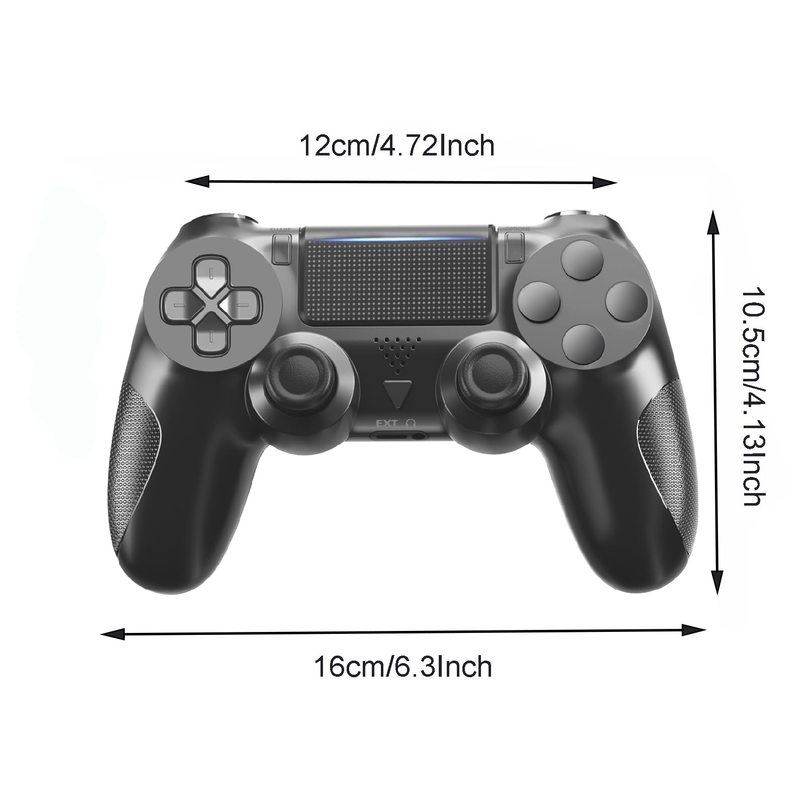 Wireless Controller für PS-4, LED Game Controller Kompatibel mit PS-4/Slim/Pro/PC, Gamepad mit Dual Vibration, Touchpad, 6-Achse
