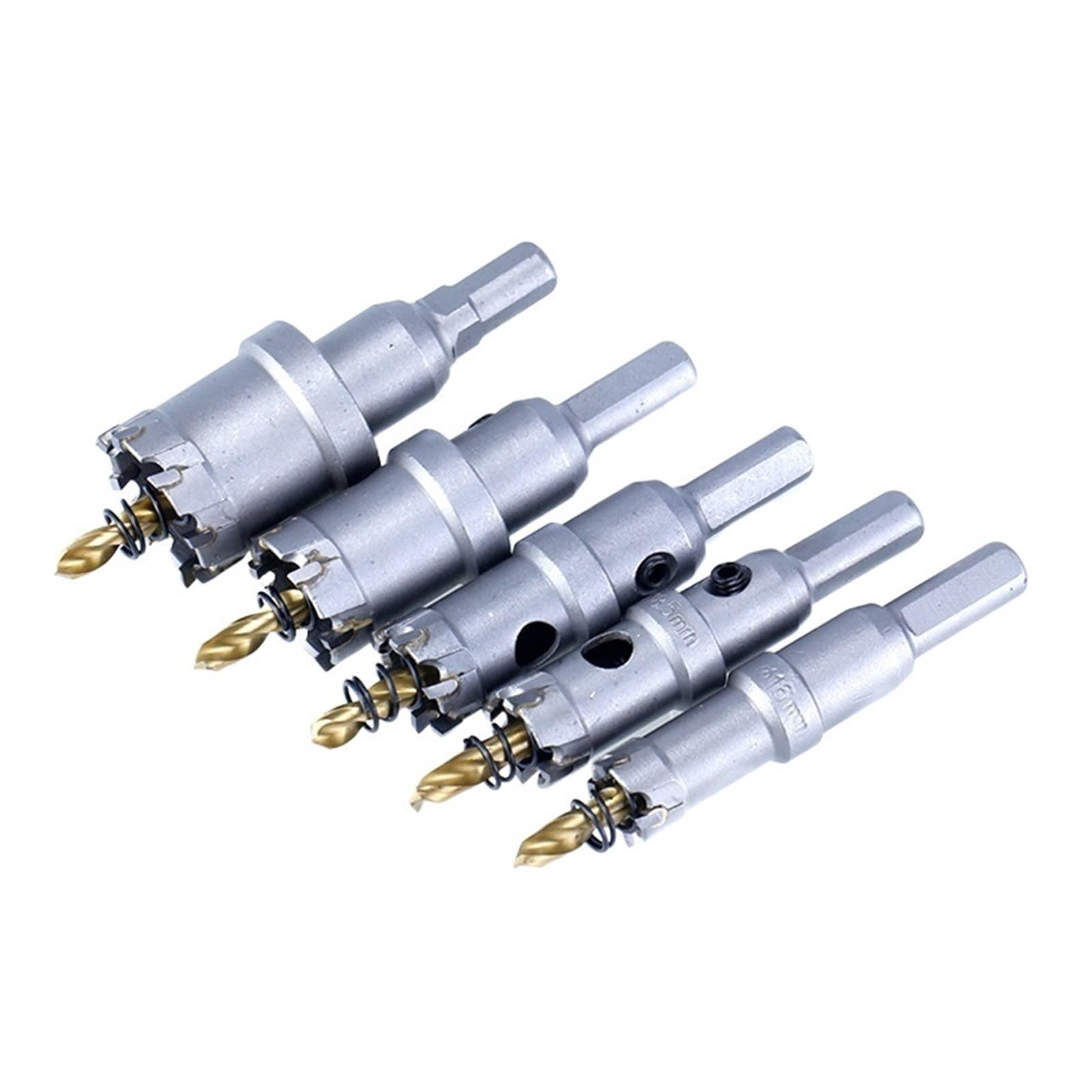 5 PZ 16/18.5/20/25/30 MM TCT Punte Da Trapano In Acciaio Al Tungsteno Foro In Lega Dura Sega Strumenti for La Lavorazione Dei Metalli for Angolo Di Ferro In Inox