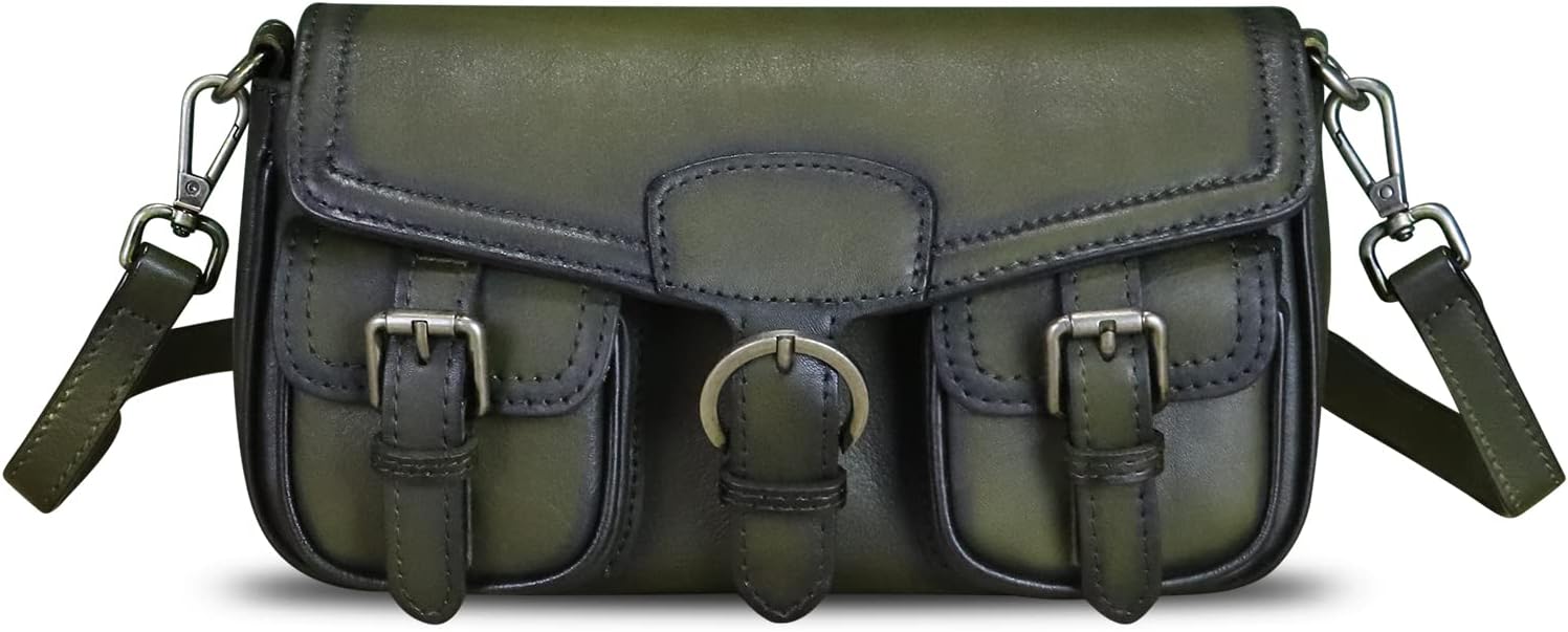Genuine Leather Satchel for Women Vintage Handbag Purse Handmade Retro Crossbody Bag Purse Shoulder Bag