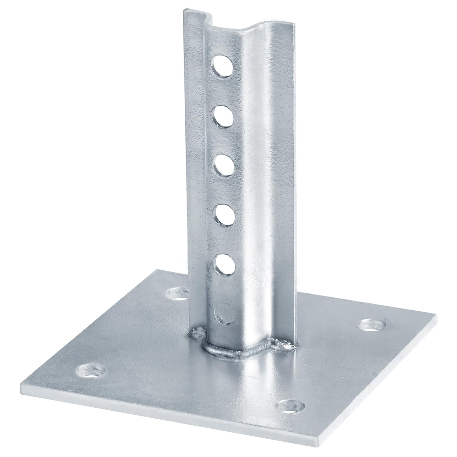 U-Channel Sign Post Anchor Base for 1.12 lb/ft U-Channel Post, Surface Mount Flange Base, 1 Pack