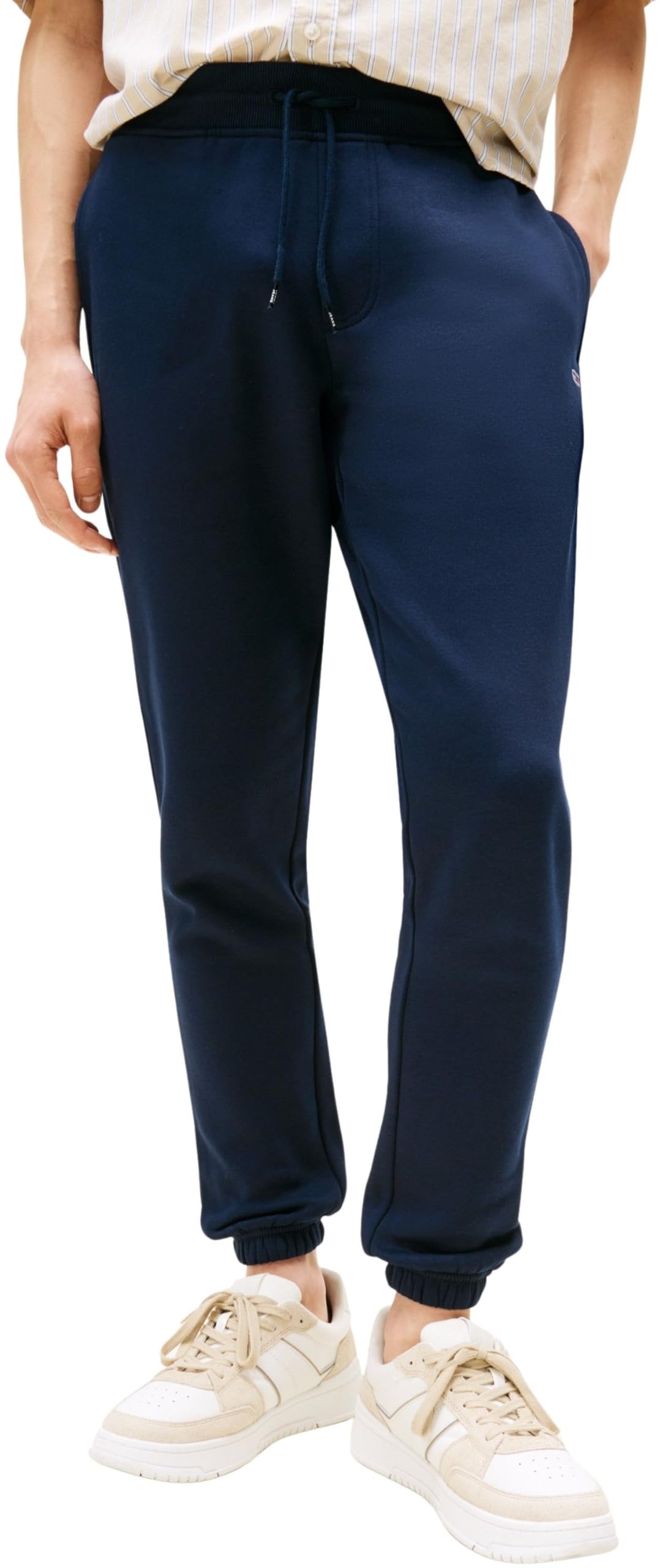 Tommy Jeans Men's Blue Tj Flag Slim Closed Hem Fleece Joggers in Size 2XL, Sports Direct