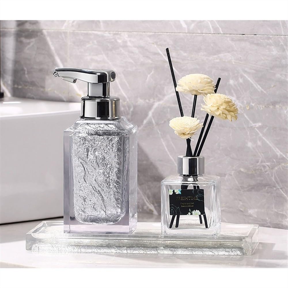 Dispensador de jabón Botella dispensadora de jabón con Sensor automático sin Contacto, Gran Capacidad, 500 ml, Lujo, eléctrica(Silver)