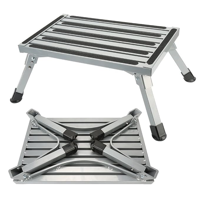 Buy Anordsem Step Stool Folding Aluminum RV Step Platform with Anti