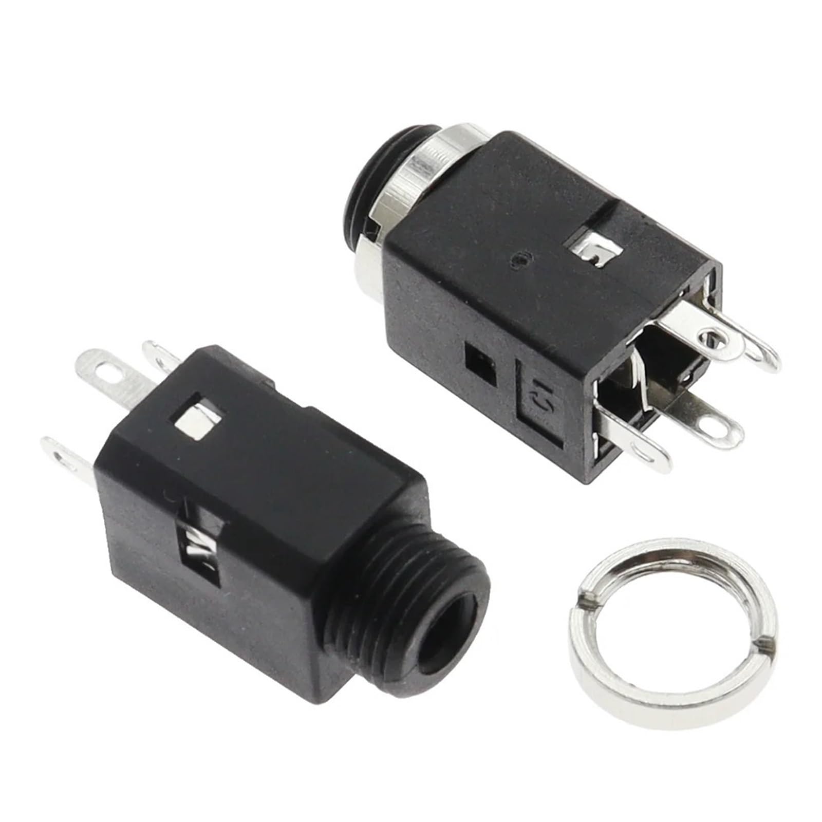 PJ-341 Lot de 5 connecteurs jack stéréo femelle 3,5 mm avec vis 3,5 mm 3 pôles