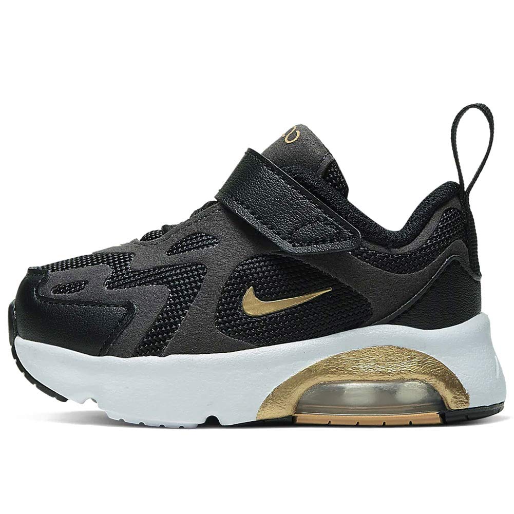 Nike Jungen Air Max 200 (td) Laufschuh, Black/Metallic Gold-Anthracite-White