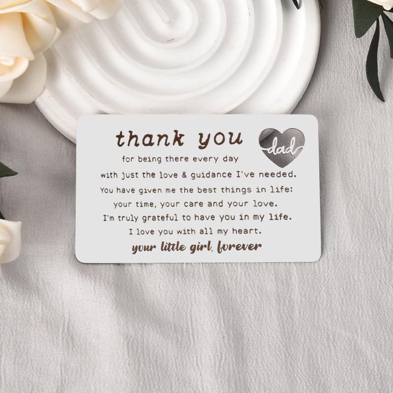 Fathers Day Gift for Dad Wallet Card from Daughter and Daddy Birthday Gifts for Men Father's Day Gifts from Kids Thank You Dad Gifts from Daughter and Father Of The Bride Wedding Gift Card3
