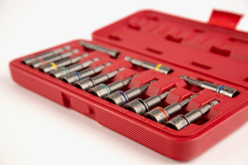 SUNEX TOOLS 9933 14Piece Impact Ready Magnetic Nut Setters Set (SAE/Mm),