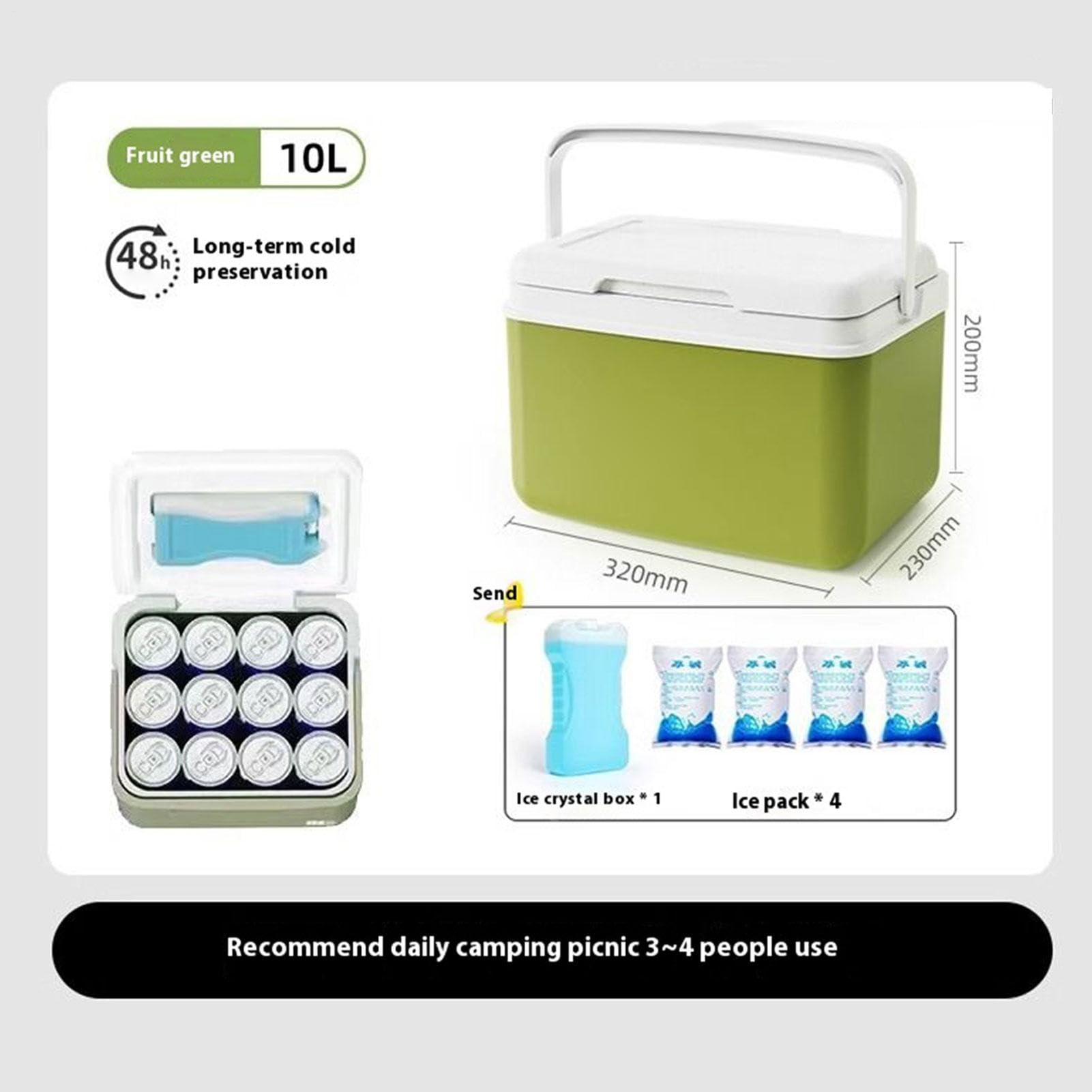 Borsa Frigo Isolata Mantenimento Ghiaccio Frigo Portatile Rigido Termico | Capienza Grande Leggera per Campeggio Escursioni Trekking e Avventure all'Aperto