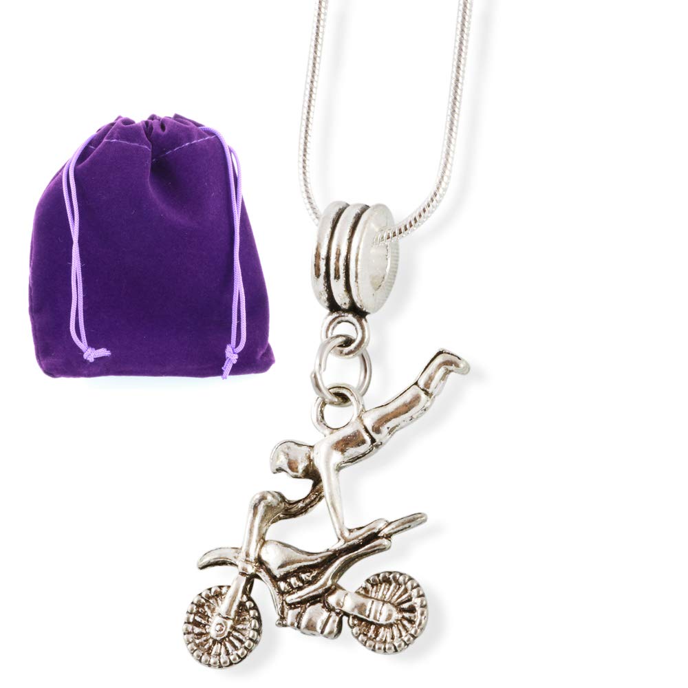 MotoCross Superman Jump Pose Snake Chain Necklace