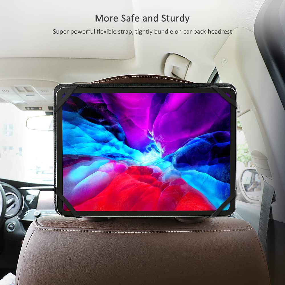 memumi Support de Tablette pour appuie-tête de Voiture, Support de siège arrière de Voiture réglable Universel pour iPad Pro 11 et pour Samsung Tab et Autres tablettes de 7" à 11 ''