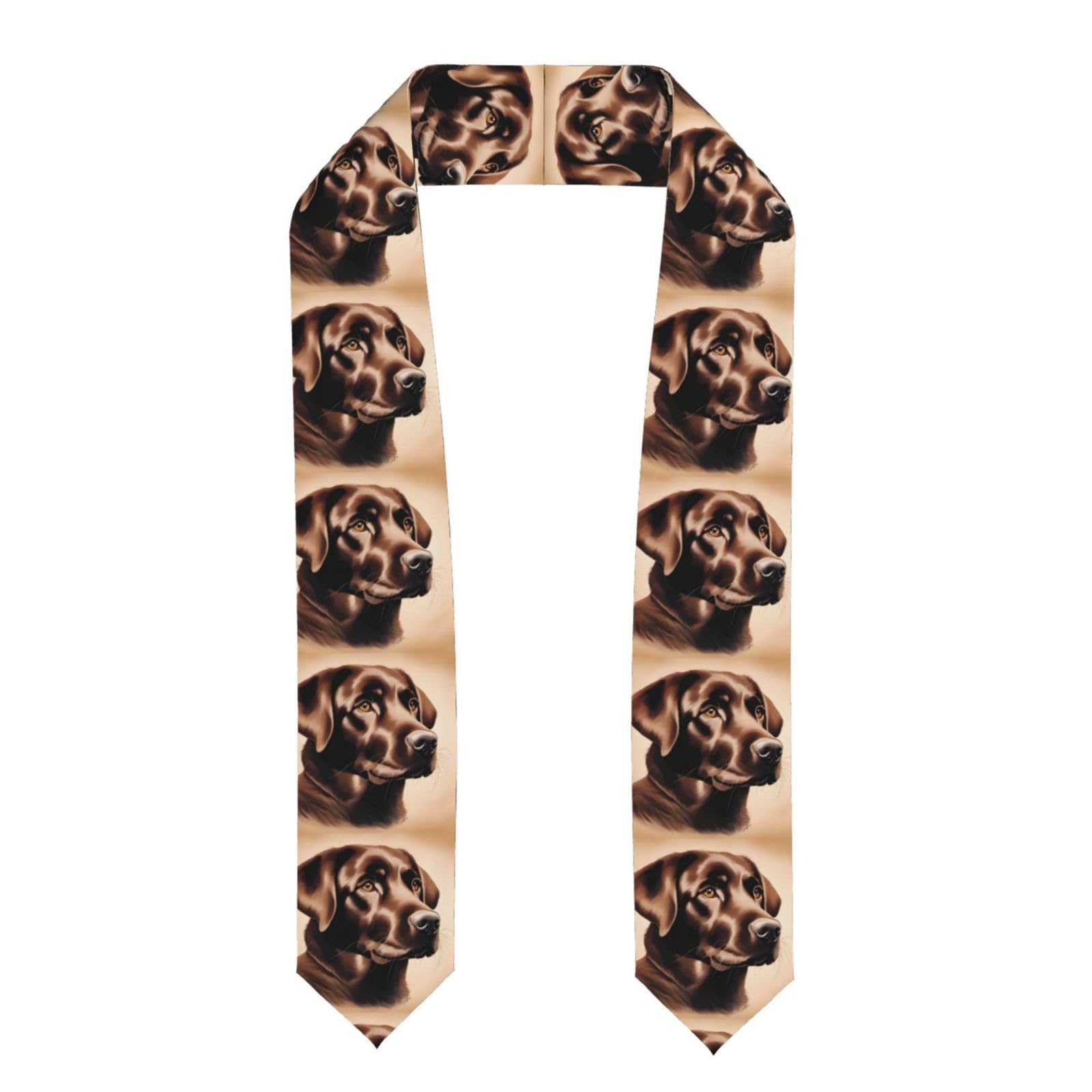 YYHWHJDE Flattened Satin Honor Sash Brown Labrador Retriever Pattern Graduation Shawl Graduation Stole 72 in, Grad Gift for Her/Him