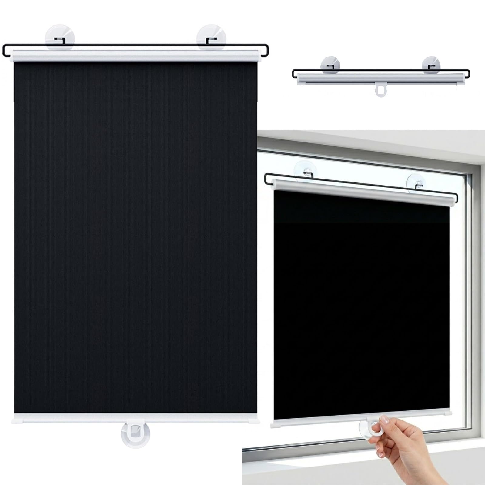 Store occultant portable rétractable pour des siestes au frais en chambre ou en voiture