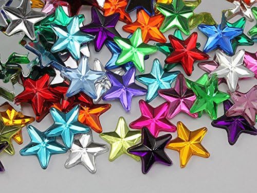 Miniatura 3 de Allstarco - Adornos de diamantes de imitación de estrella de 0.197 in con parte trasera plana de plástico acrílico para joyas, manualidades,
