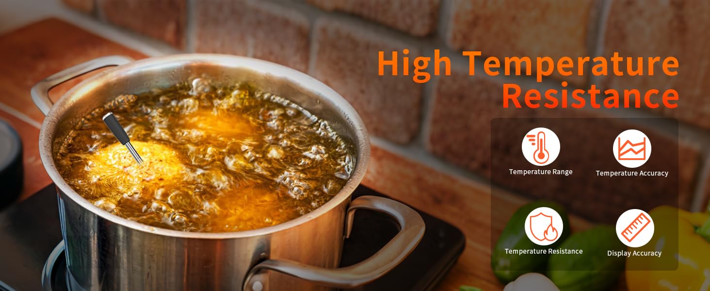 High Temperature Resistance icons for the thermometer probe