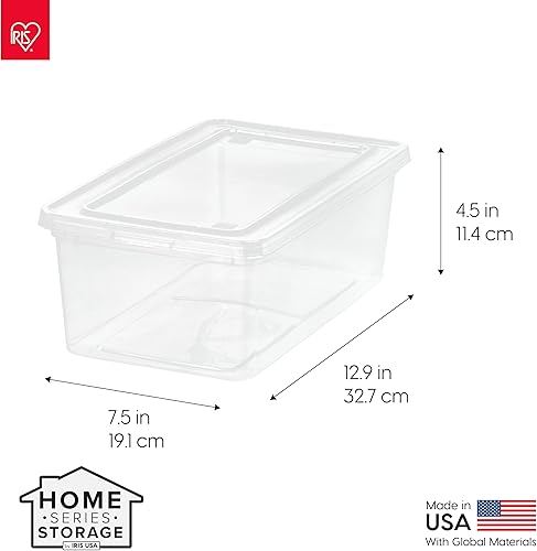 Miniatura 2 de IRIS USA Paquete de 20 contenedores de almacenamiento con tapas, 6 cuartos de galón, cajas de zapatos transparentes apilables para organizar