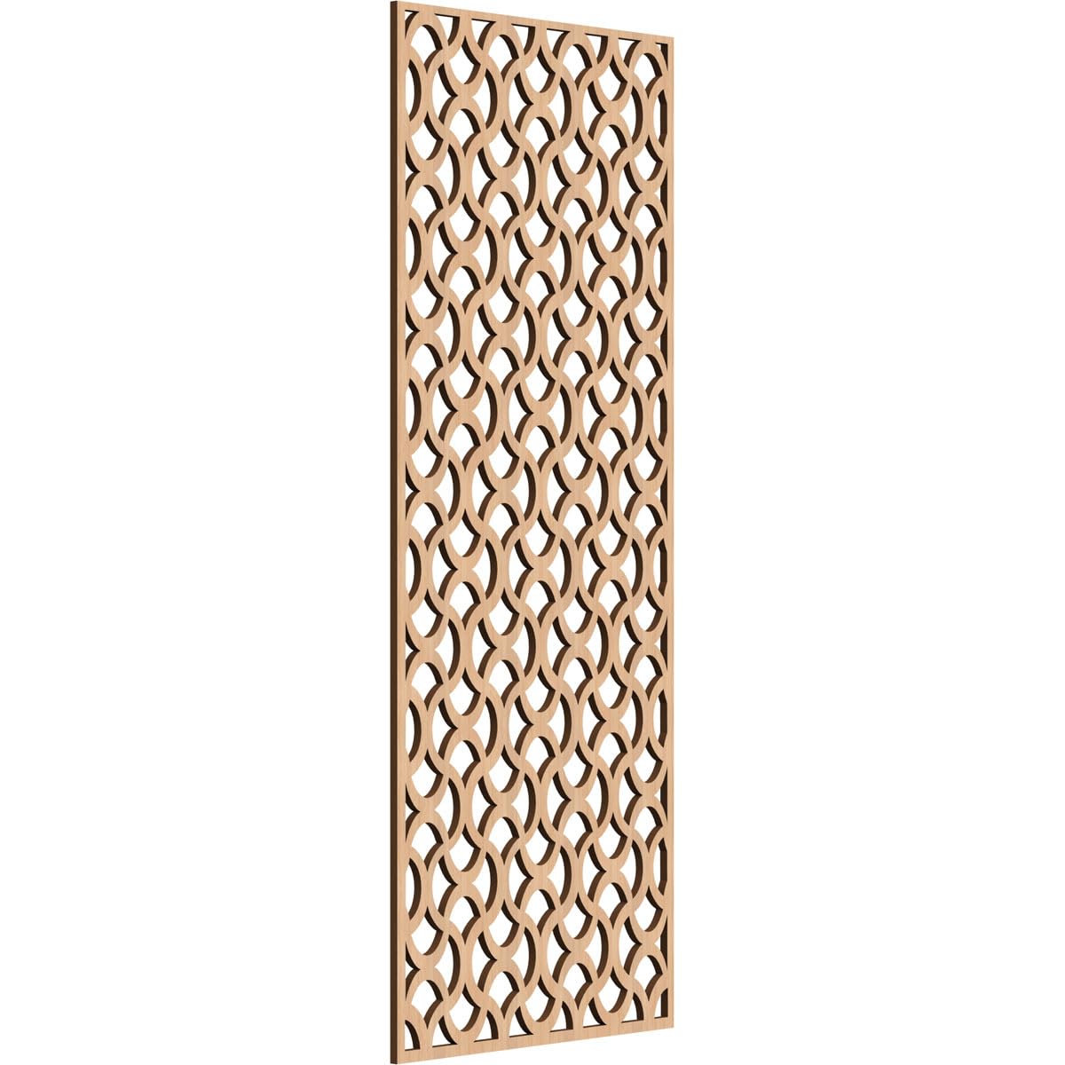 Resort Decorative Pierced Fretwork Wood Wall Panels, 15 3/8"W x 39 3/8"H x 1/4"T, Hickory