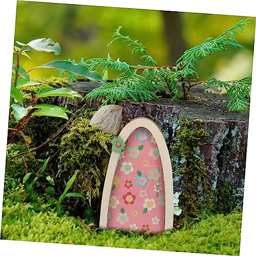 Porte féerique en bois décorative avec fleur de simulation pour maison - 7