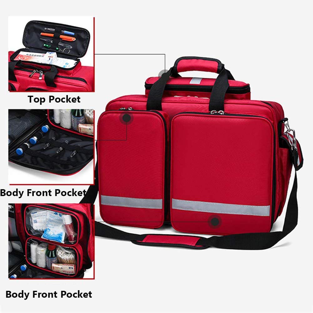 Kit De Primeros Auxilios Compacto Kit De Supervivencia Para Trauma De Emergencia con Compartimentos Etiquetados, Kit De Rescate De Emergencia Impermeable De Gran Capacidad (camouflage)