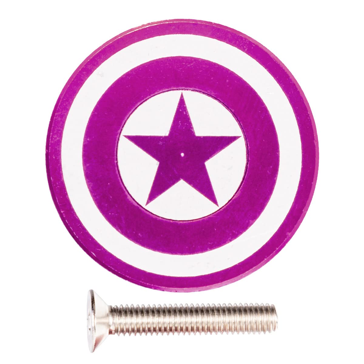 MTB Headset steam cap 1 1/8 steam Top Cap screw Captain Shell Cover Aluminum Alloy America Mountain Road Bicycles Bowl Bike Stem Cap Bicycle Accessories Blue Red five-pointed star pattern circle