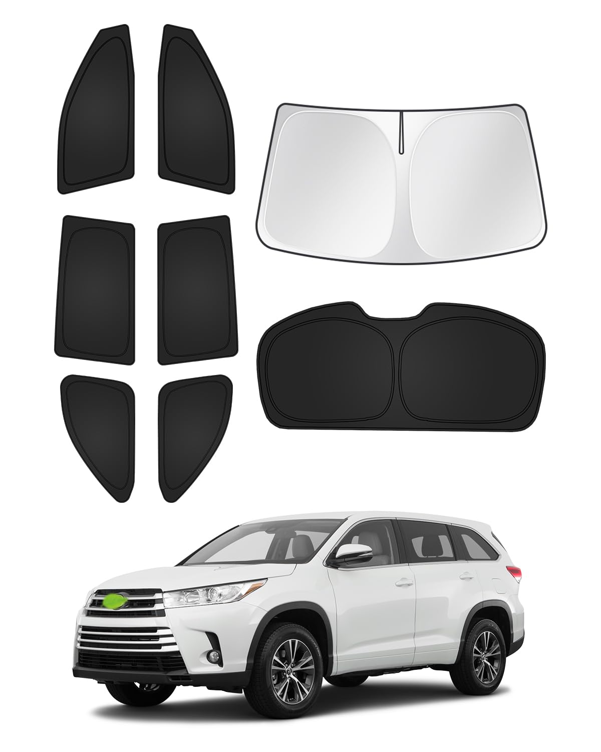 Photo 1 of Canvcle Sunshades for Toyota Highlander 2014-2019 Accessories Windshield Sun Shade Side Rear Window Shade Cover Sun Visor Shield Privacy Protection Keep Vehicle Cool Black 8PCS