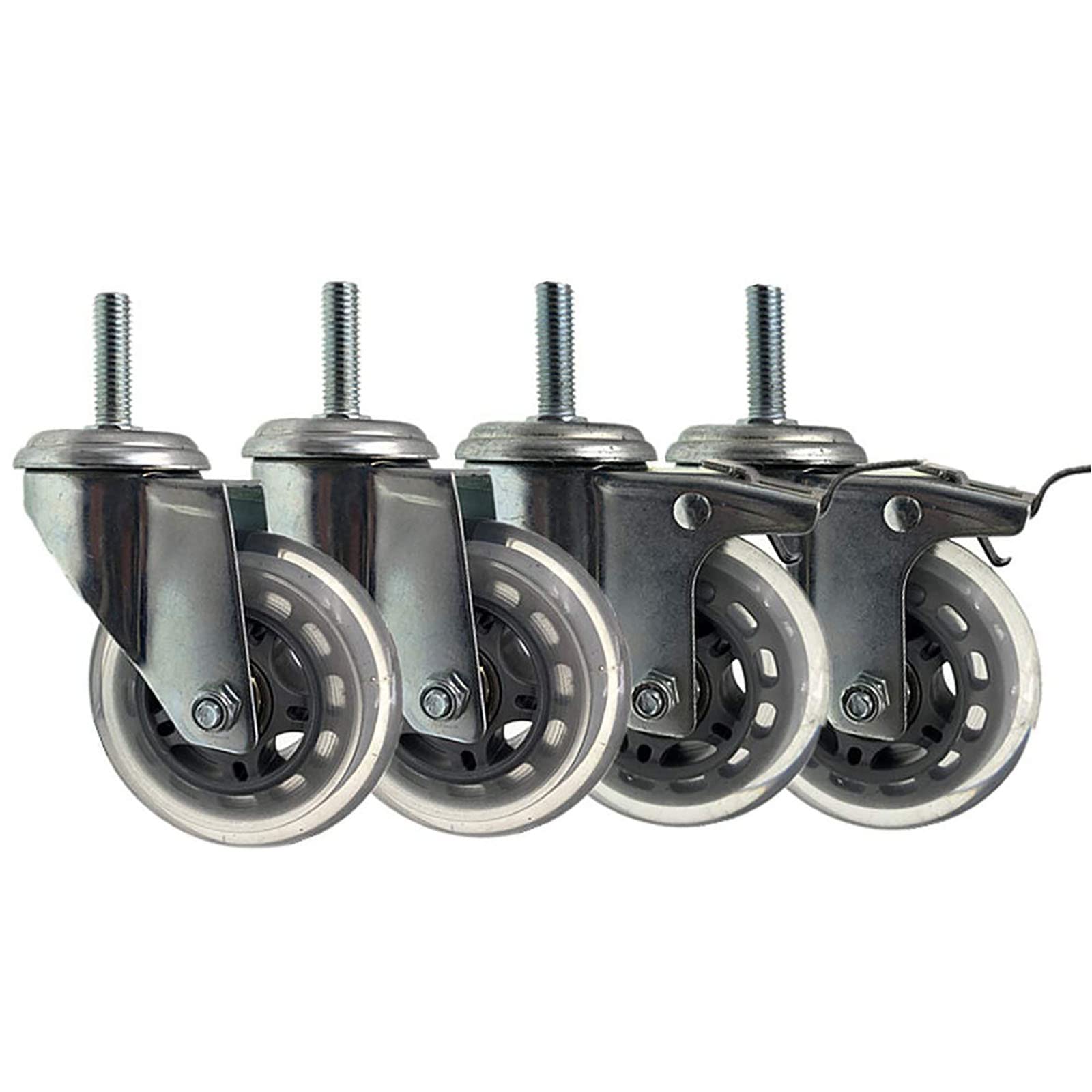 75 mm Lenkrollen – Set mit 4 robusten Möbelrollen, Industriequalität, 200 kg Tragkraft, Gewindeachse, M8/M10/M12 kompatibel, perfekt für Mobilität