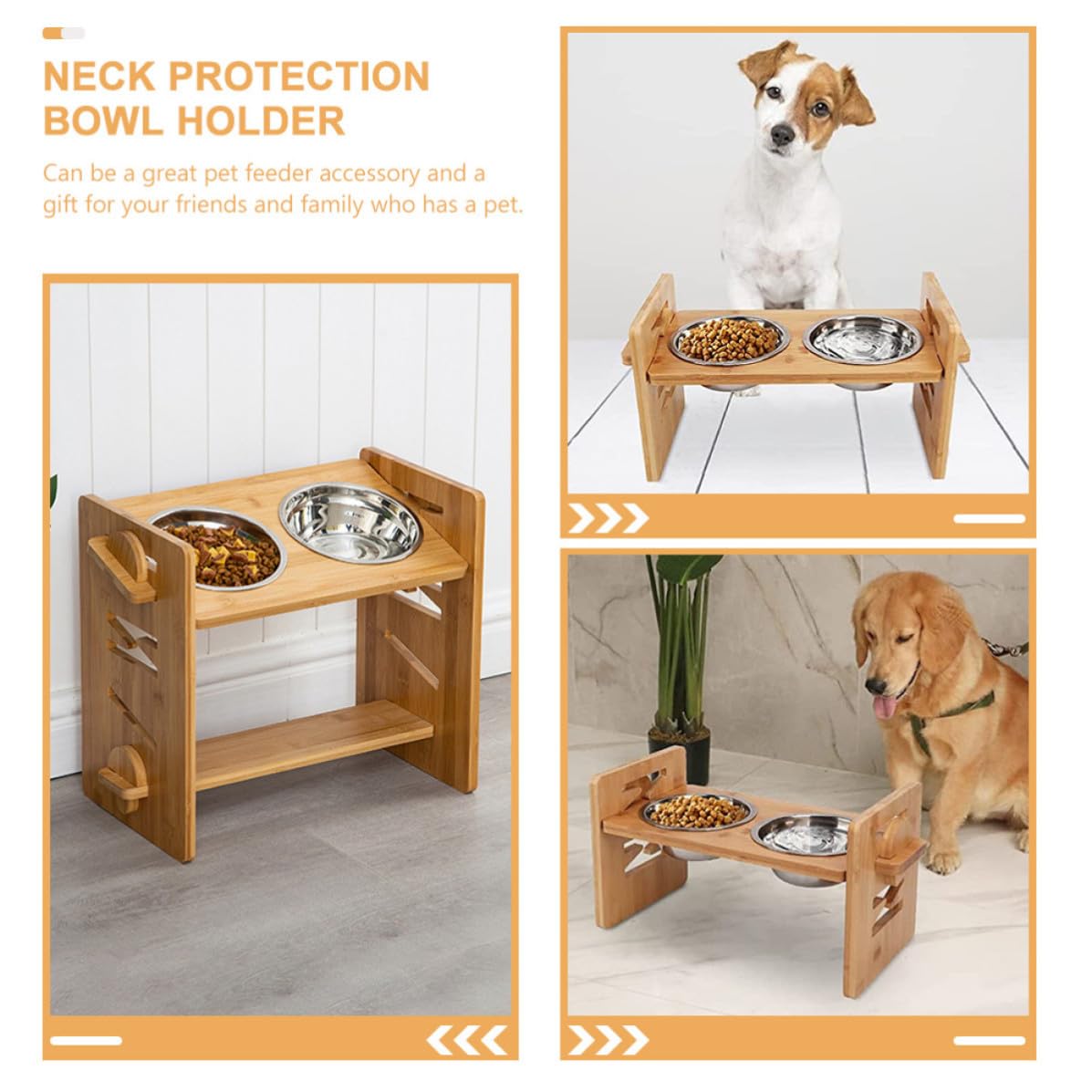 Zerodeko Supporto per Ciotole Cane e Gatto Rialzato, Doppia, Alimentazione Elevata per Protezione del Collo, per Casa, Accessorio Mangiatoia per Animali Domestici, Kaki
