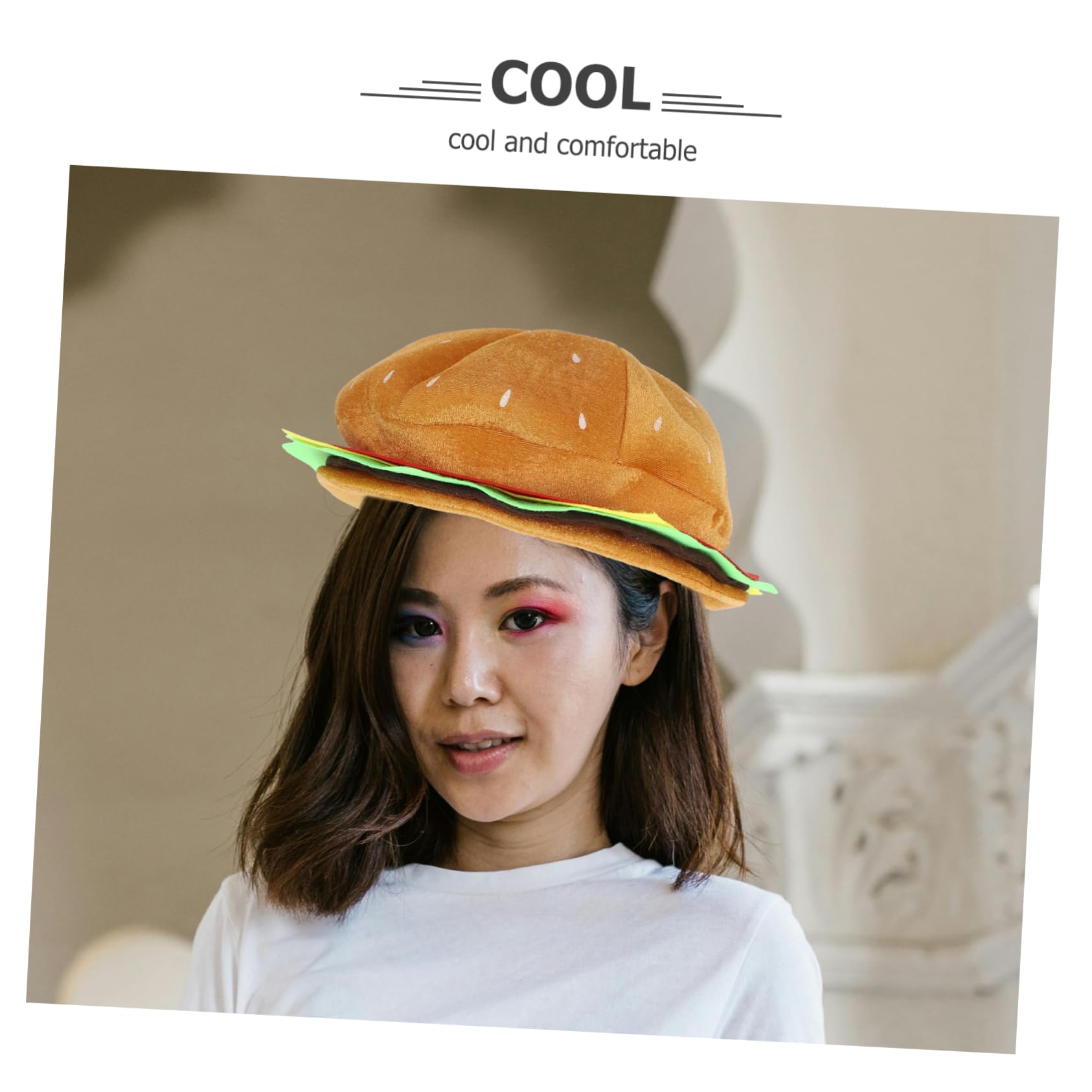 ABOOFAN 4 piezas Sombrero Divertido Hamburguesa de Ligera Cómodo para Fiestas Temáticas Halloween y Cosplay Diseño y Compacto para Uso Prolongado